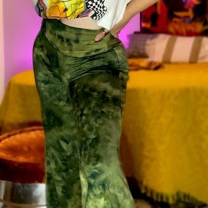 tie dye low rise y2k wide leg pants